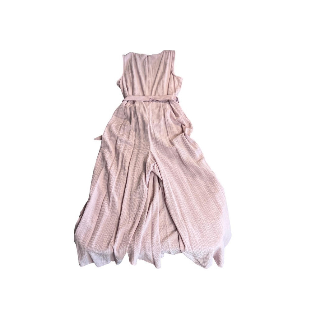 Calvin Klein Wide Leg Mock Wrap Jumpsuit Women sz 8 Blush Pink - Picture 4 of 9